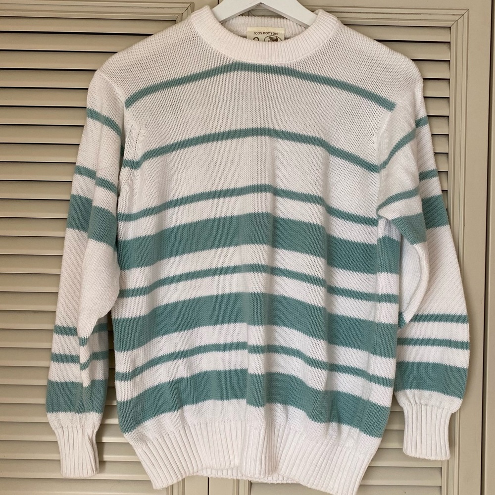Vintage Scottish striped cotton sweater